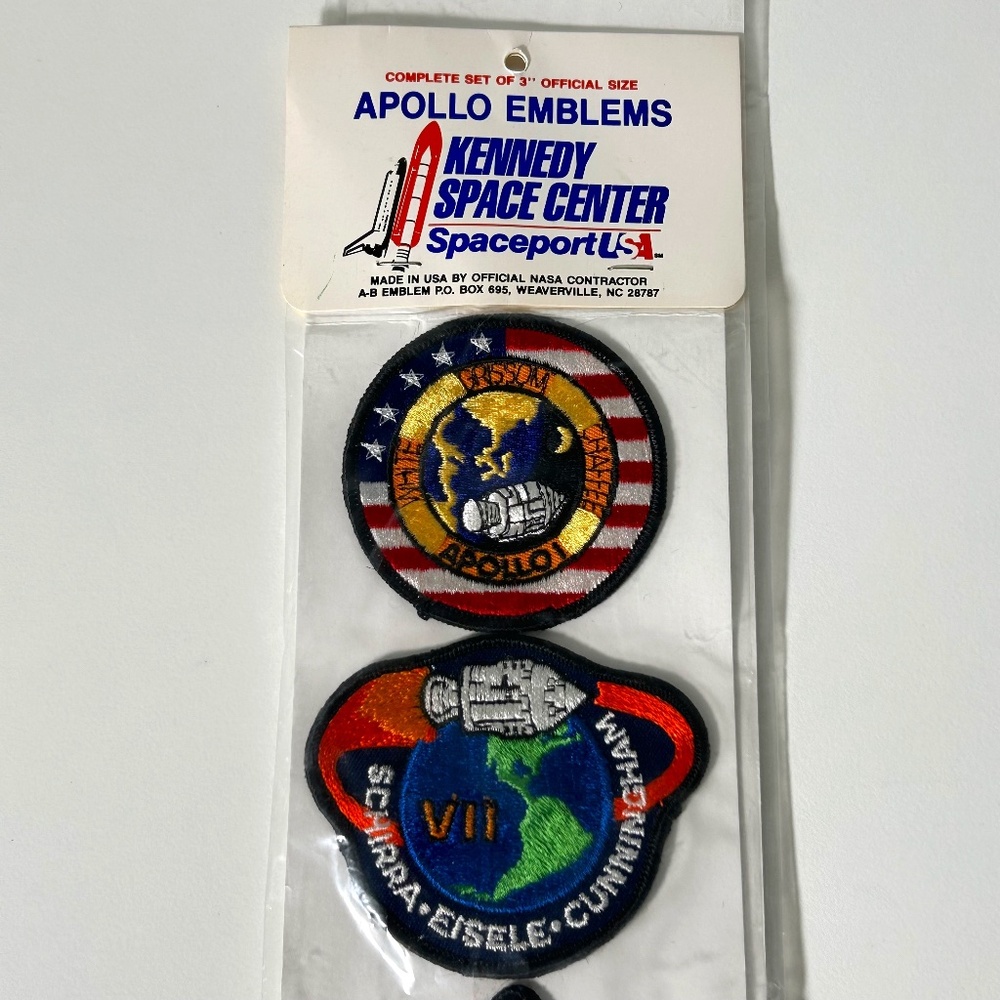 Kennedy Space Center Spaceport USA Apollo Emblems Set of 12 Made In USA (18B)